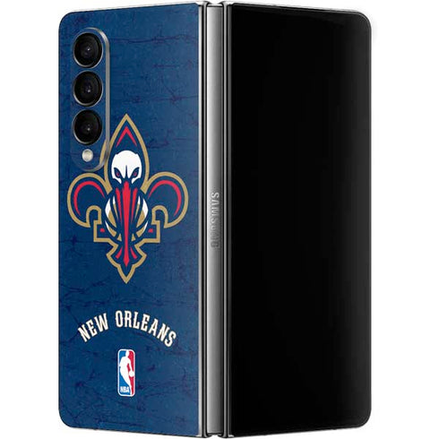 NBA New Orleans Pelicans Distressed Galaxy Z Fold4 5G Skin